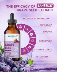 Ingredients panel for organic grape seed extract liquid drops
