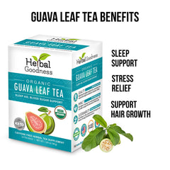 Organic Guava Leaf Tea packaging label
