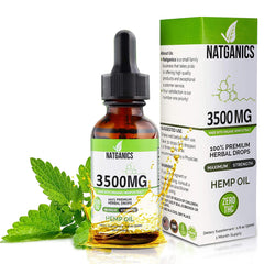 Bottle of Organic Hemp Oil 3500mg with mint flavor
