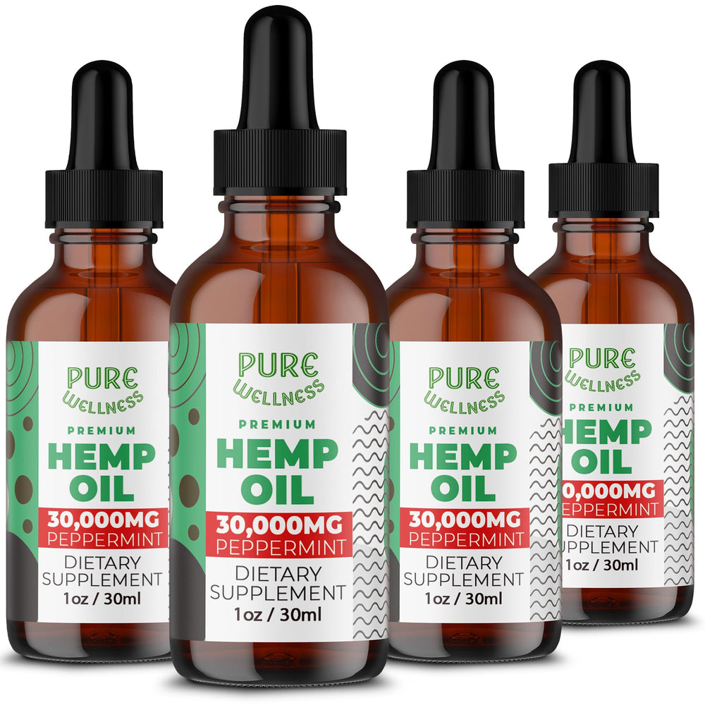 4 oz bottle of organic hemp seed oil with peppermint flavor