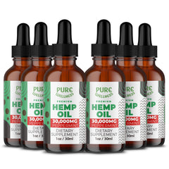 Organic hemp seed oil 6 oz bottle with peppermint flavor
