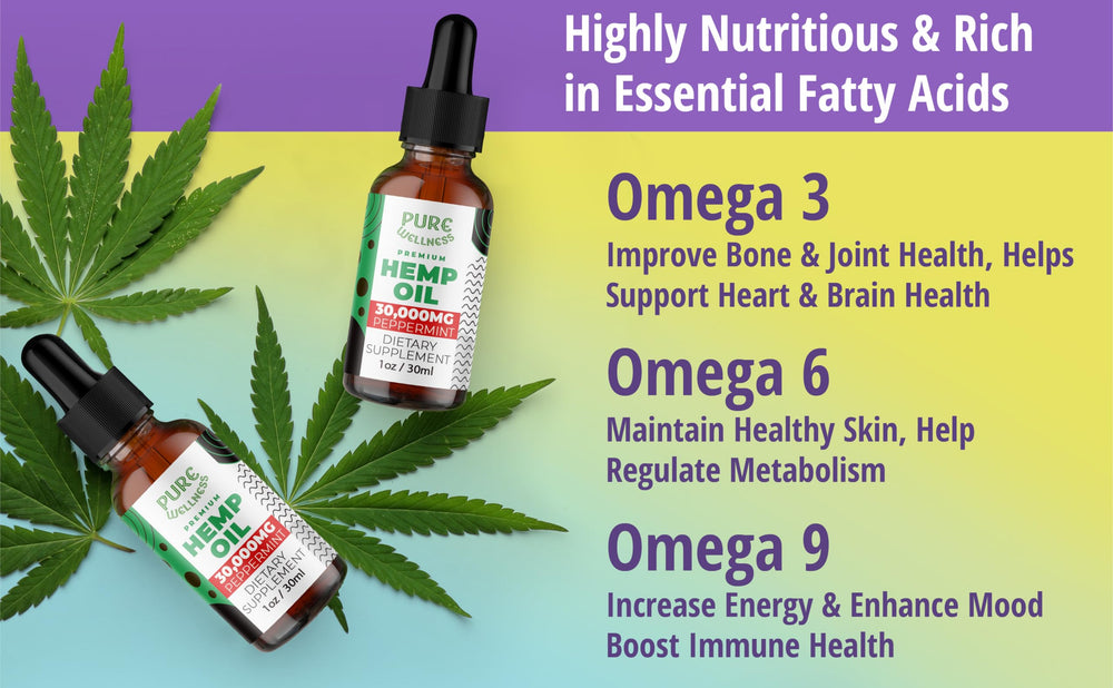 Peppermint-flavored hemp oil close-up