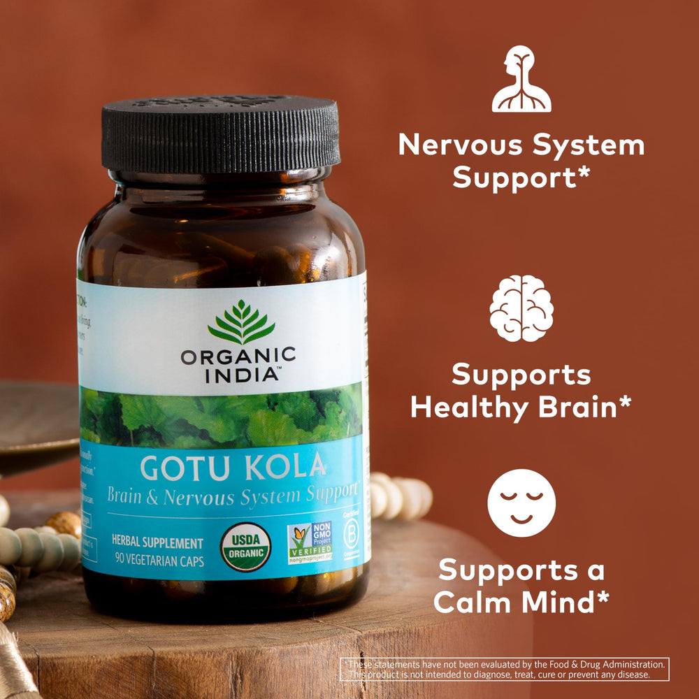 Product packaging for Organic India Gotu Kola