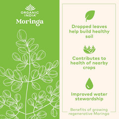 Organic India Moringa Powder USDA Organic stamp confirms certification.