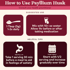 Close-up of psyllium powder texture from Organic India Whole Husk