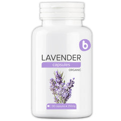 Organic Lavender Capsules bottle with label