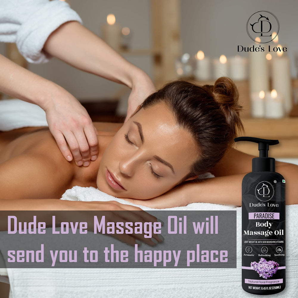Non-sticky no-stain massage oil on skin