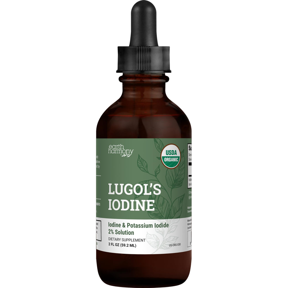 Organic Lugol's Iodine 2% solution bottle 2 oz