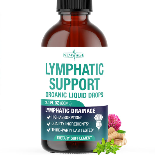 Front view of Organic Lymphatic Drainage Drops 2 oz bottle