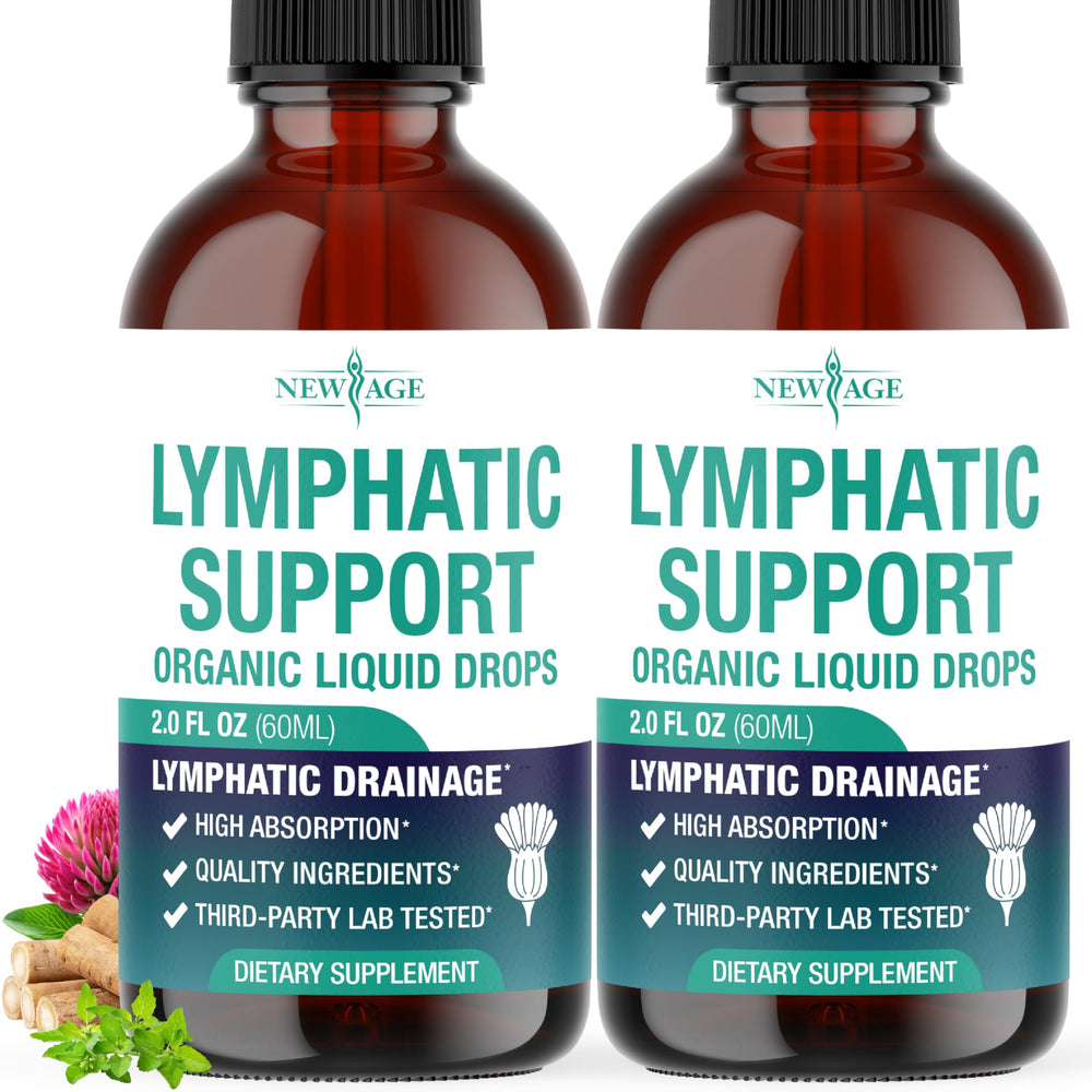 Front view of Organic Lymphatic Drainage Drops 4 oz bottle