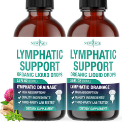 Front view of Organic Lymphatic Drainage Drops 4 oz bottle