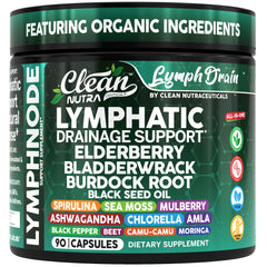 Daily-use lymphatic support capsules with spirulina, chlorella, and chlorophyll