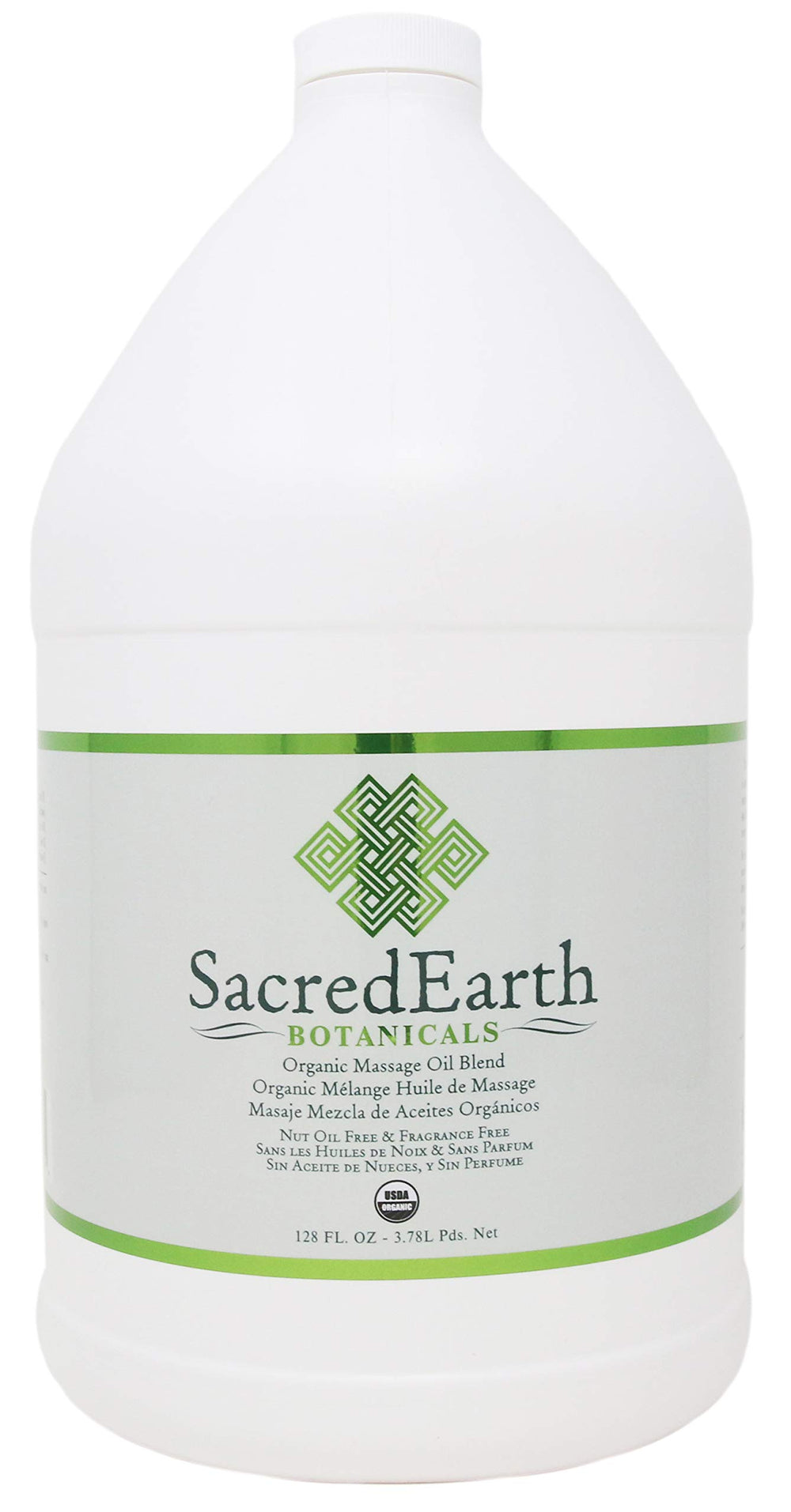 Organic Massage Oil Blend 1 Gallon bottle - unscented, nut-free, gluten-free