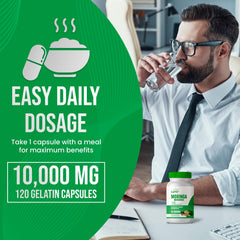Non-GMO and gluten-free moringa capsules packaging