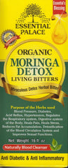 Organic Moringa Living Bitters bottle with moringa leaves and natural ingredients