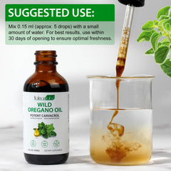 Gluten-free, non-GMO oregano oil drops packaging