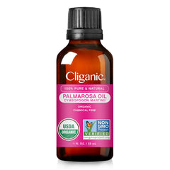 Organic Palmarosa oil bottle with dropper