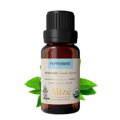 Organic peppermint essential oil bottle 10ml