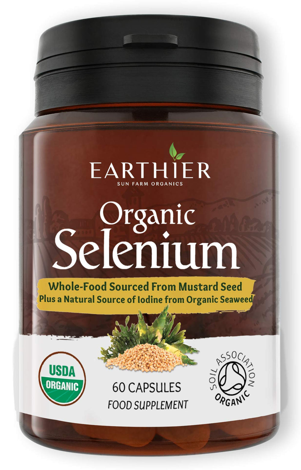 Lifestyle shot of organic whole-food supplement bottle