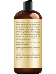 Organic sesame oil 16oz bottle