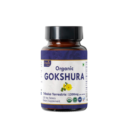 Organic Spree Gokshura 120 Tablets bottle—front view