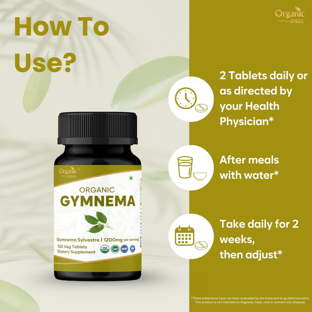 Close-up of Organic Spree Gymnema tablets