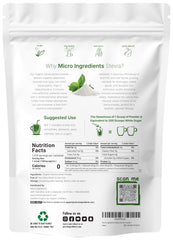 No calories/no additives label on stevia powder