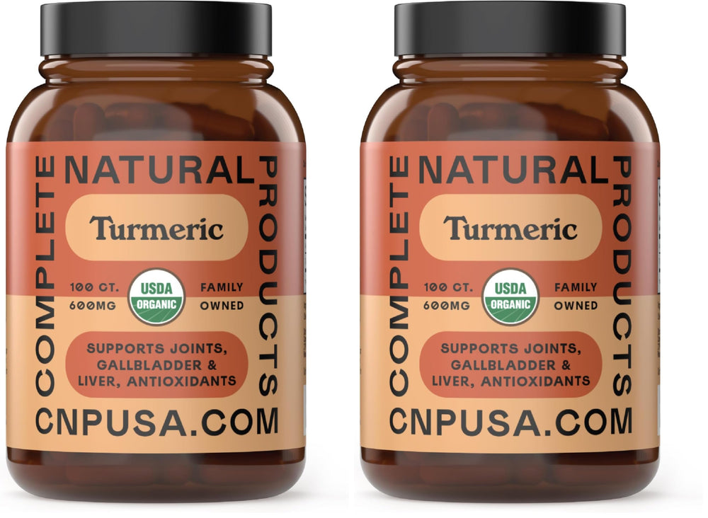 Organic Turmeric Capsules Pack 2 bottle with label