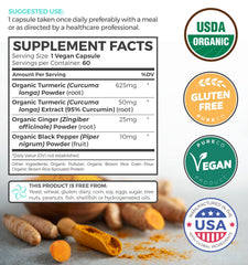 Capsules showing high-potency turmeric curcumin (95% extract)