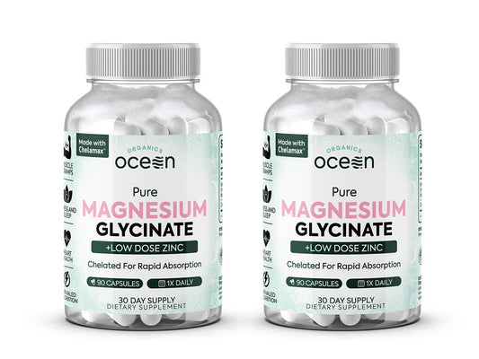 Organics Ocean Magnesium Glycinate with Zinc bottle front view