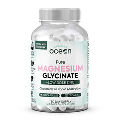Organics Ocean Magnesium Glycinate with Zinc bottle and 90 capsules