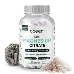 Organics Ocean Real Magnesium Citrate bottle on a white background
