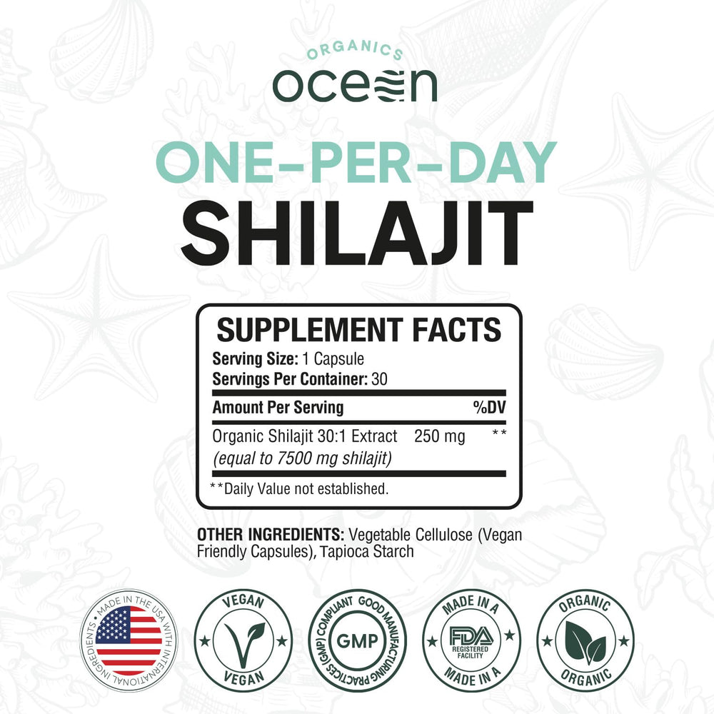 Daily dose shilajit capsule showing one-per-day serving