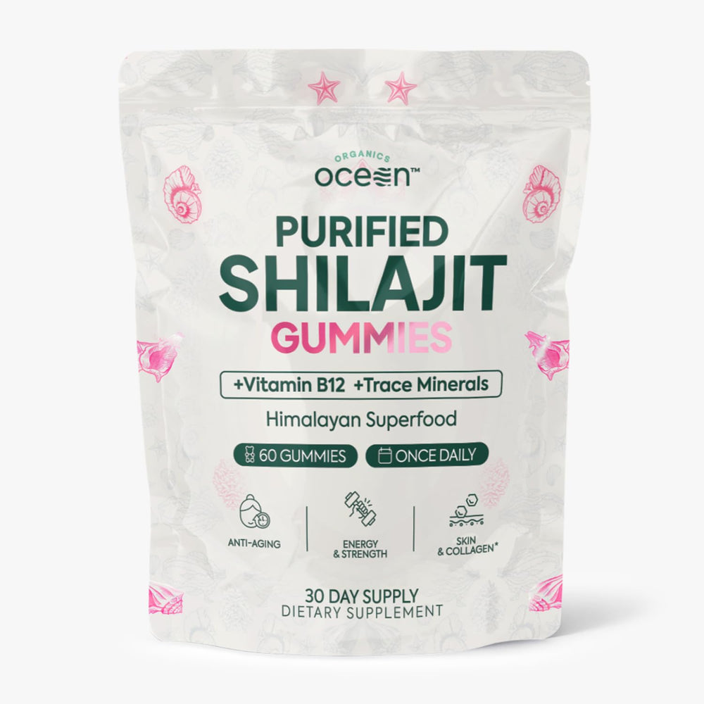 Front view of Organics Ocean Shilajit Gummies in pumpkin cocoa flavor
