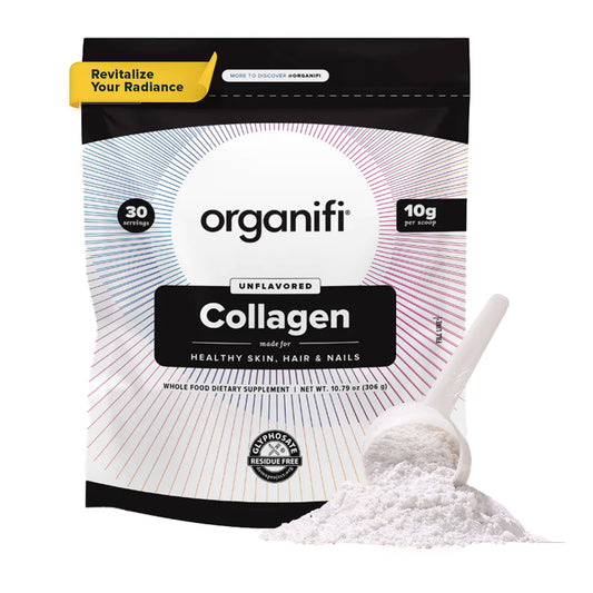 Organifi Collagen Powder container with scoop