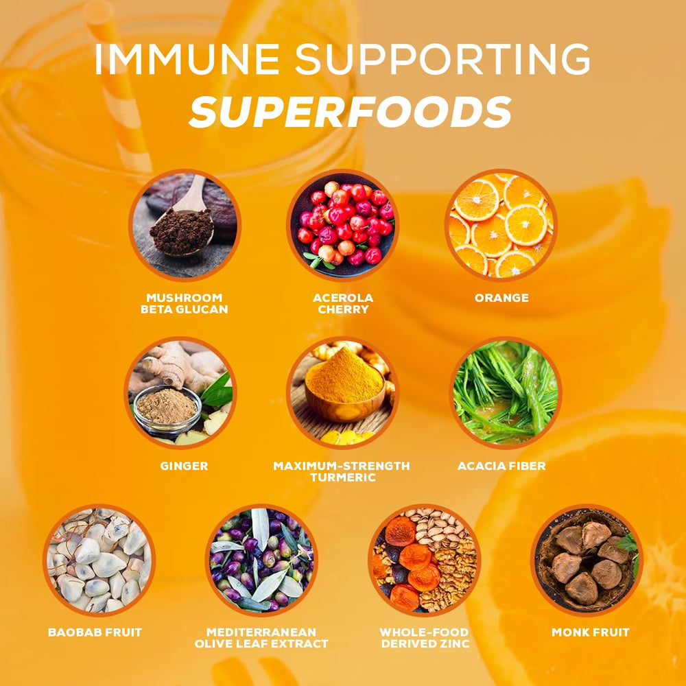 Vitamin C, vitamin D, and zinc ingredients in Organifi Immunity