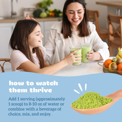 Apple-flavored kid-friendly powder texture