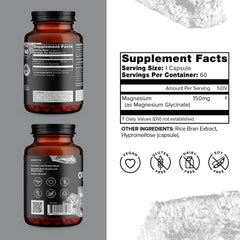 Close-up of magnesium glycinate capsules