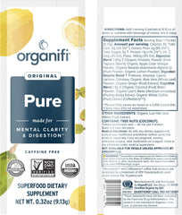 Lemon-flavor Organifi Pure Smart Packs sachets for brain and immunity support
