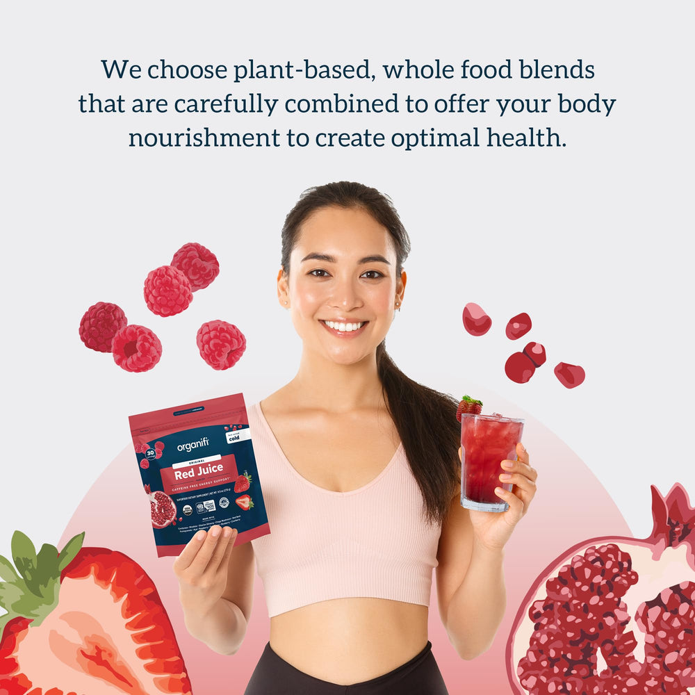 Organifi Red Juice container with label and pour cap.