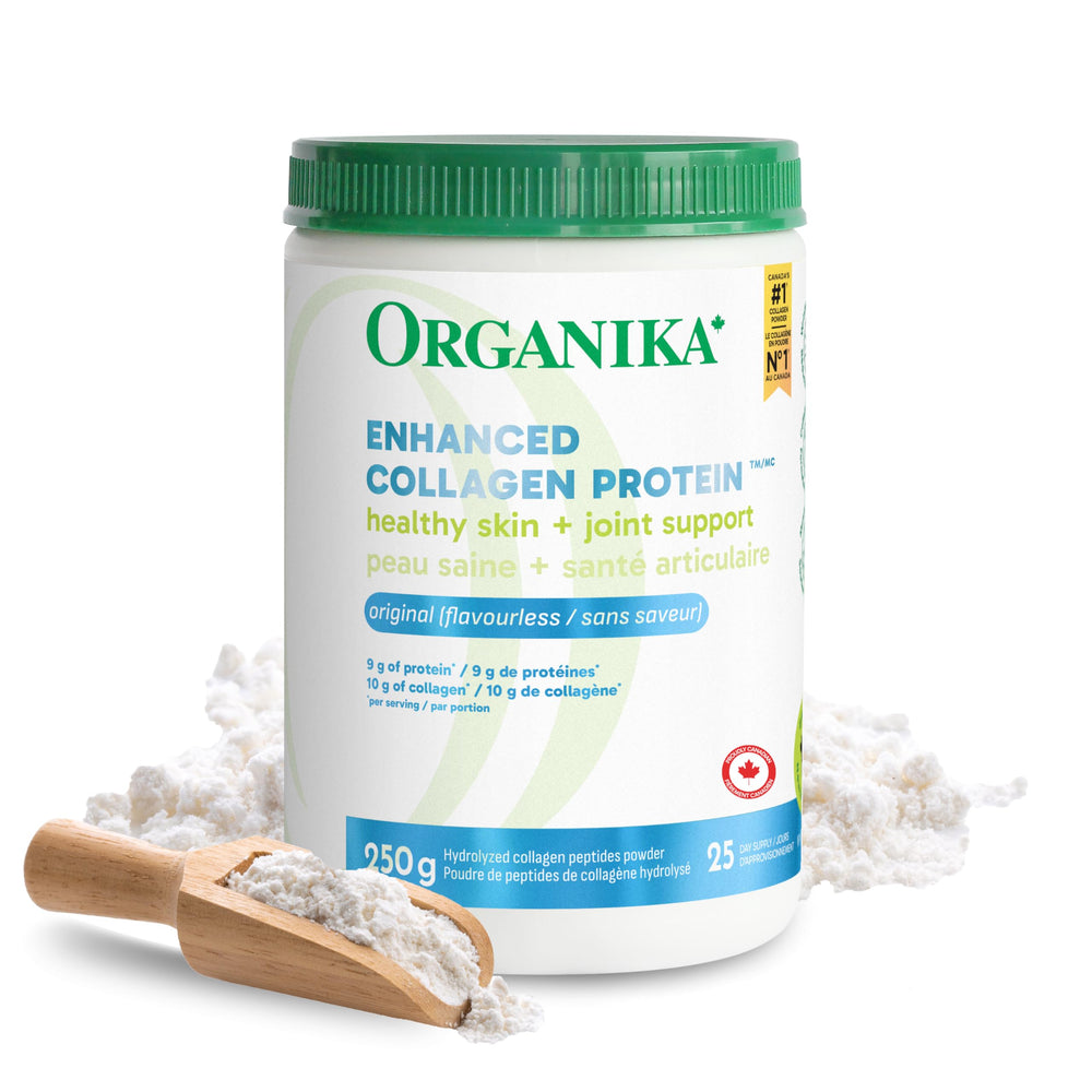 Front view of ORGANIKA Collagen Enhanced 250 g container