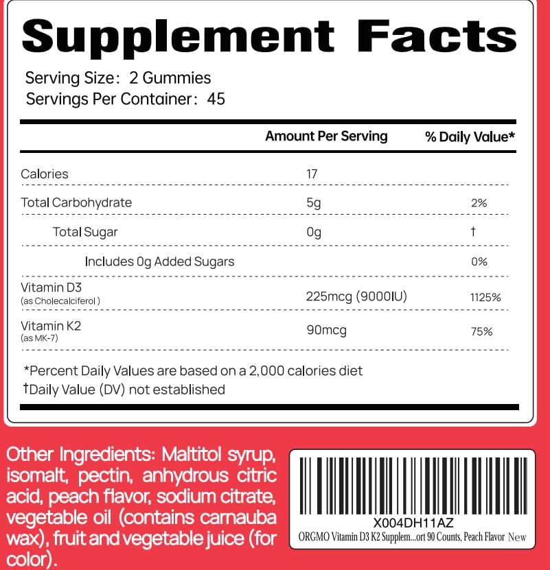 Gummies supporting bone, teeth, muscle and immune health for women