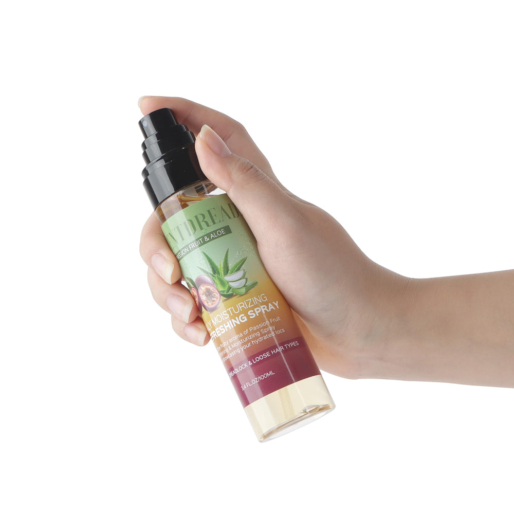 Orientdreads Frizz Control spray demonstrating smoother locs after application