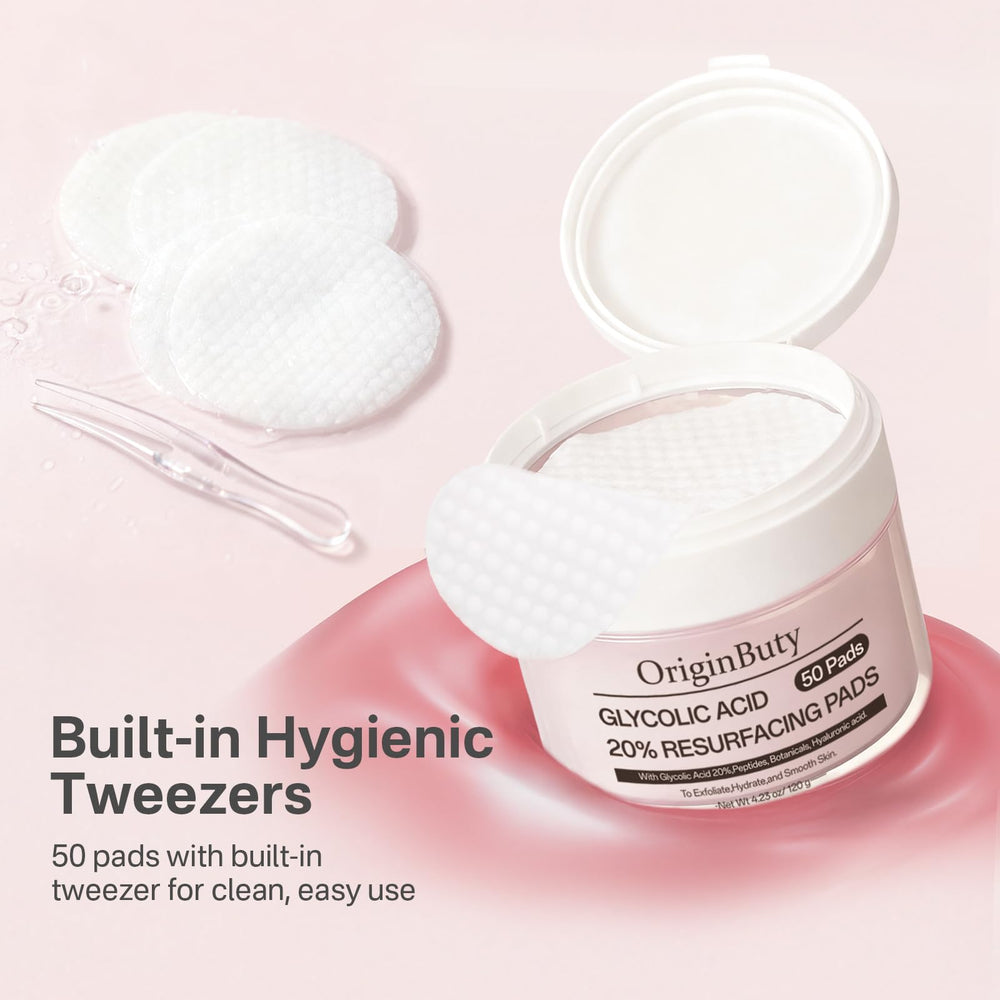 Originbuty vitamin E and B5 exfoliating pad showcases soothing nourishment
