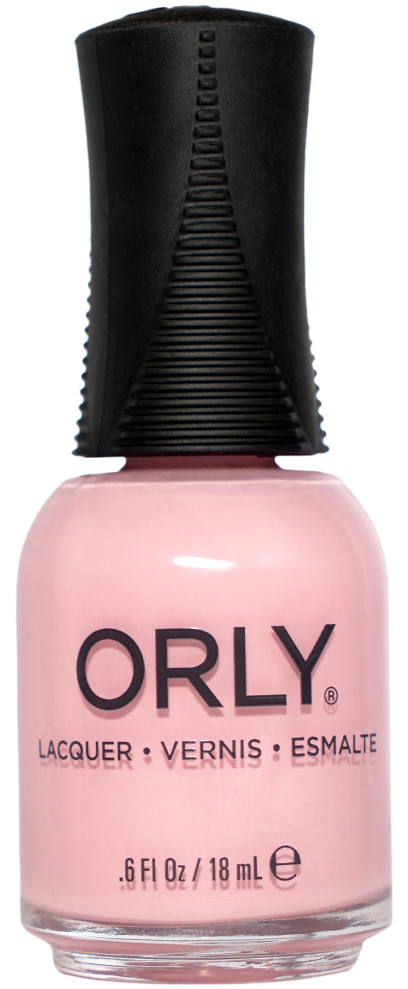 Orly ORLY Pink semi-sheer swatch demonstrates buildable color for layered nails.