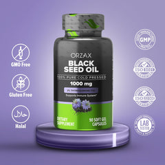 Illustration of hair, skin, and joints benefits from black seed oil