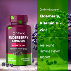 Wellness lifestyle image featuring ORZAX Elderberry Capsules
