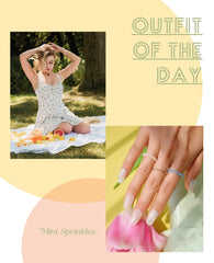 Vibrant Mint Sprinkles design from Osesshia on nail strips for daily wear