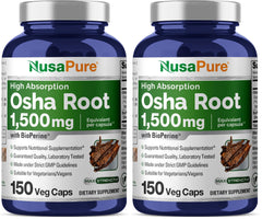 NusaPure OSHA Root Extract 1500 mg capsules front view