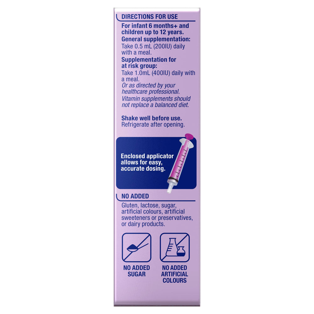 Ostelin Vitamin D Liquid Kids product image on kitchen counter